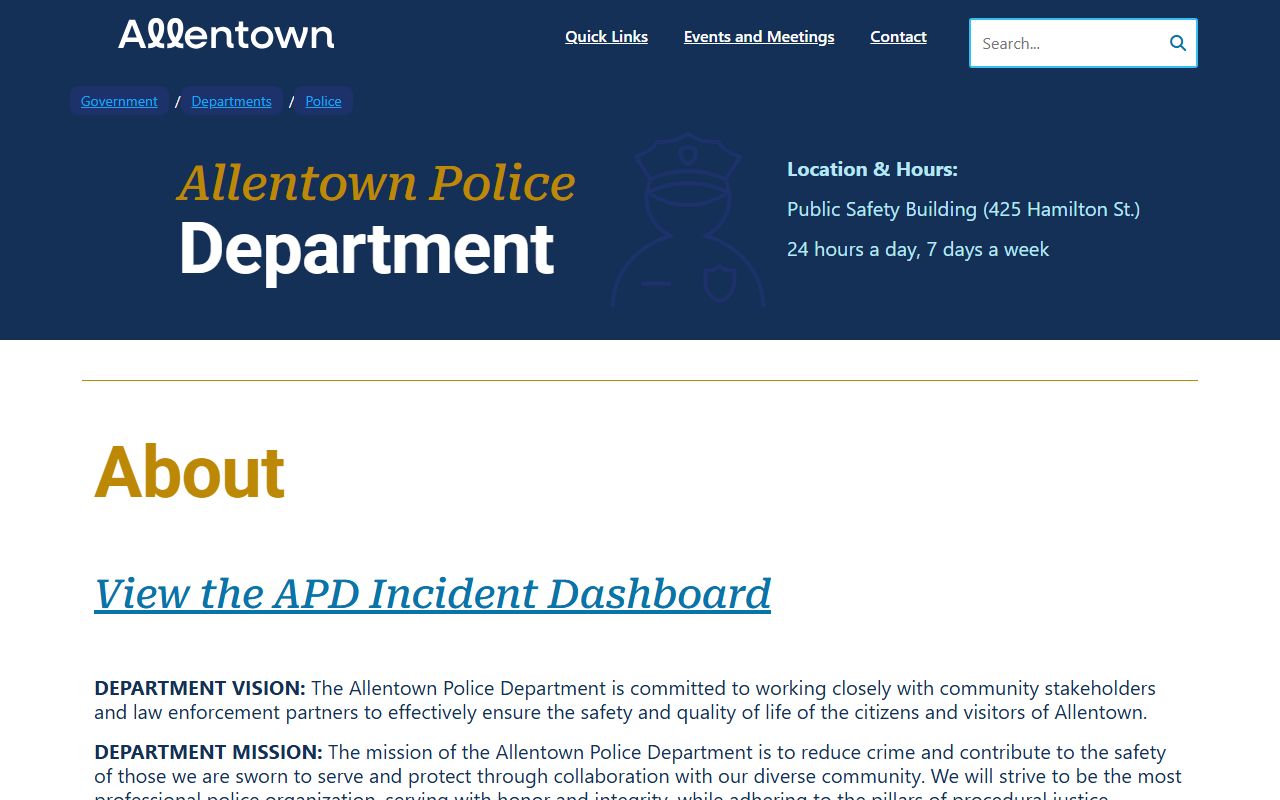 Allentown bench warrants police department website