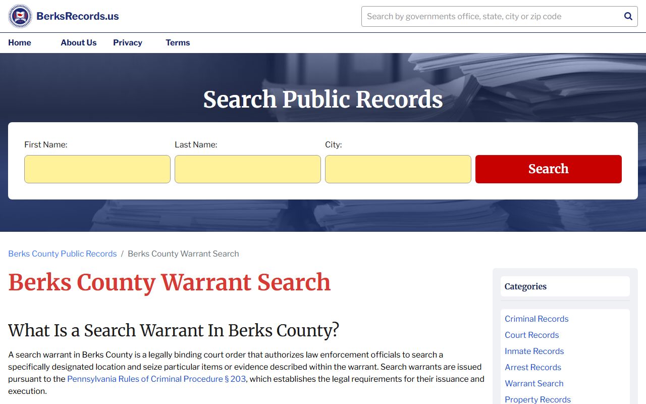 Reading bench warrants Berks County Sheriff records