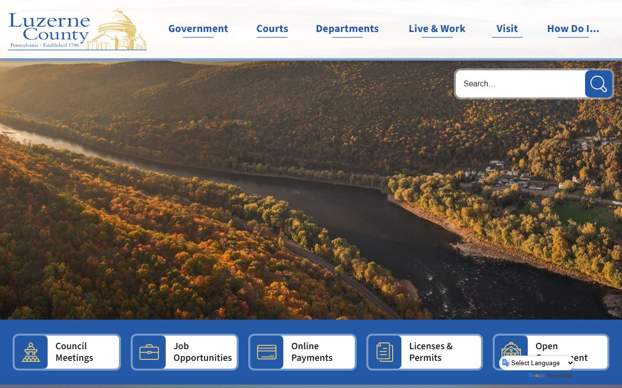 Luzerne County government website for bench warrant details