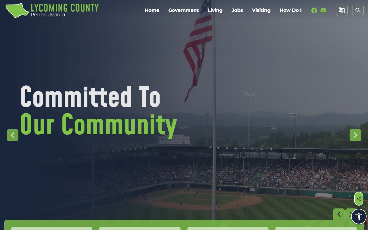 Lycoming County government website for bench warrants information