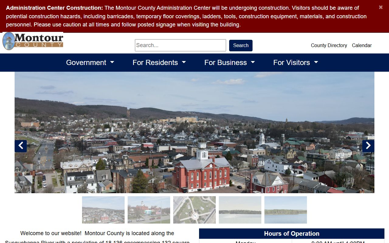 Montour County government portal for bench warrants records