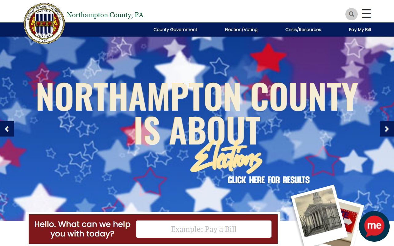 Northampton County government website for bench warrants information