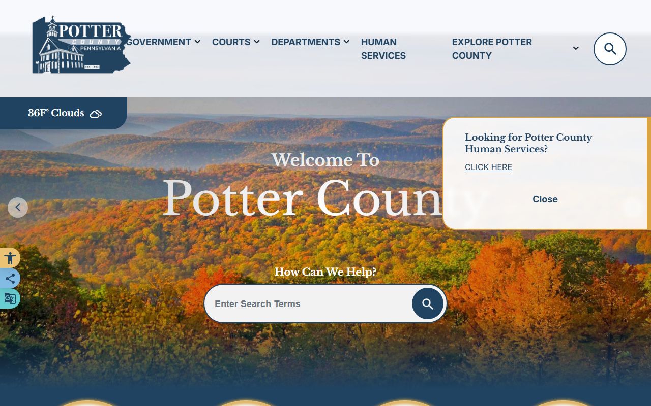Potter County bench warrants government website and court information