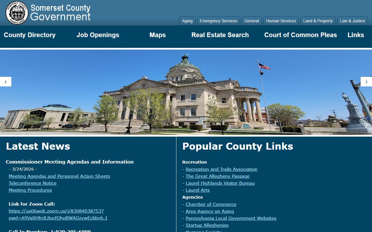 Somerset County bench warrants government website with court and sheriff information