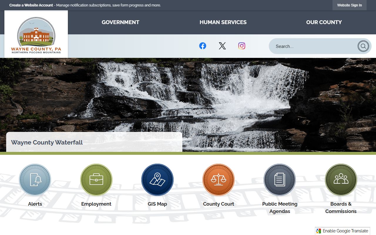 Wayne County government website for bench warrants and court record searches