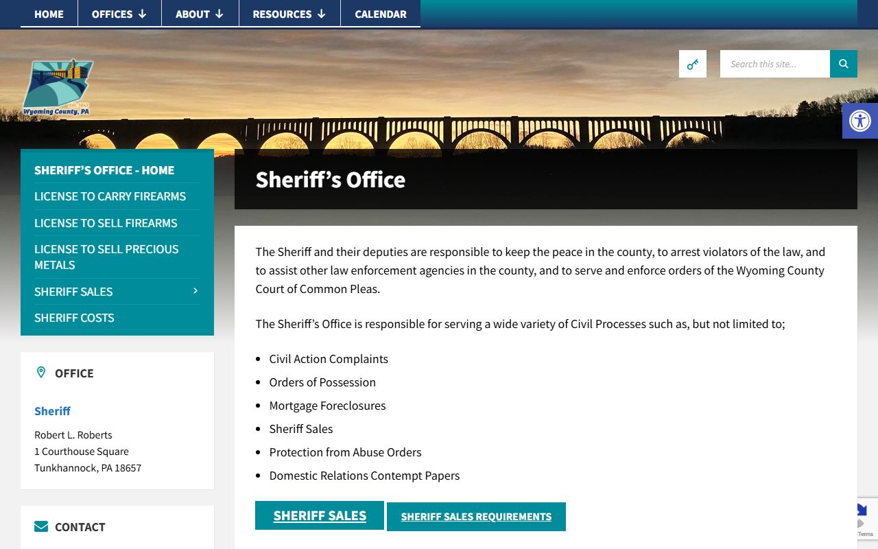 Wyoming County Sheriff's Office bench warrants enforcement and warrant service