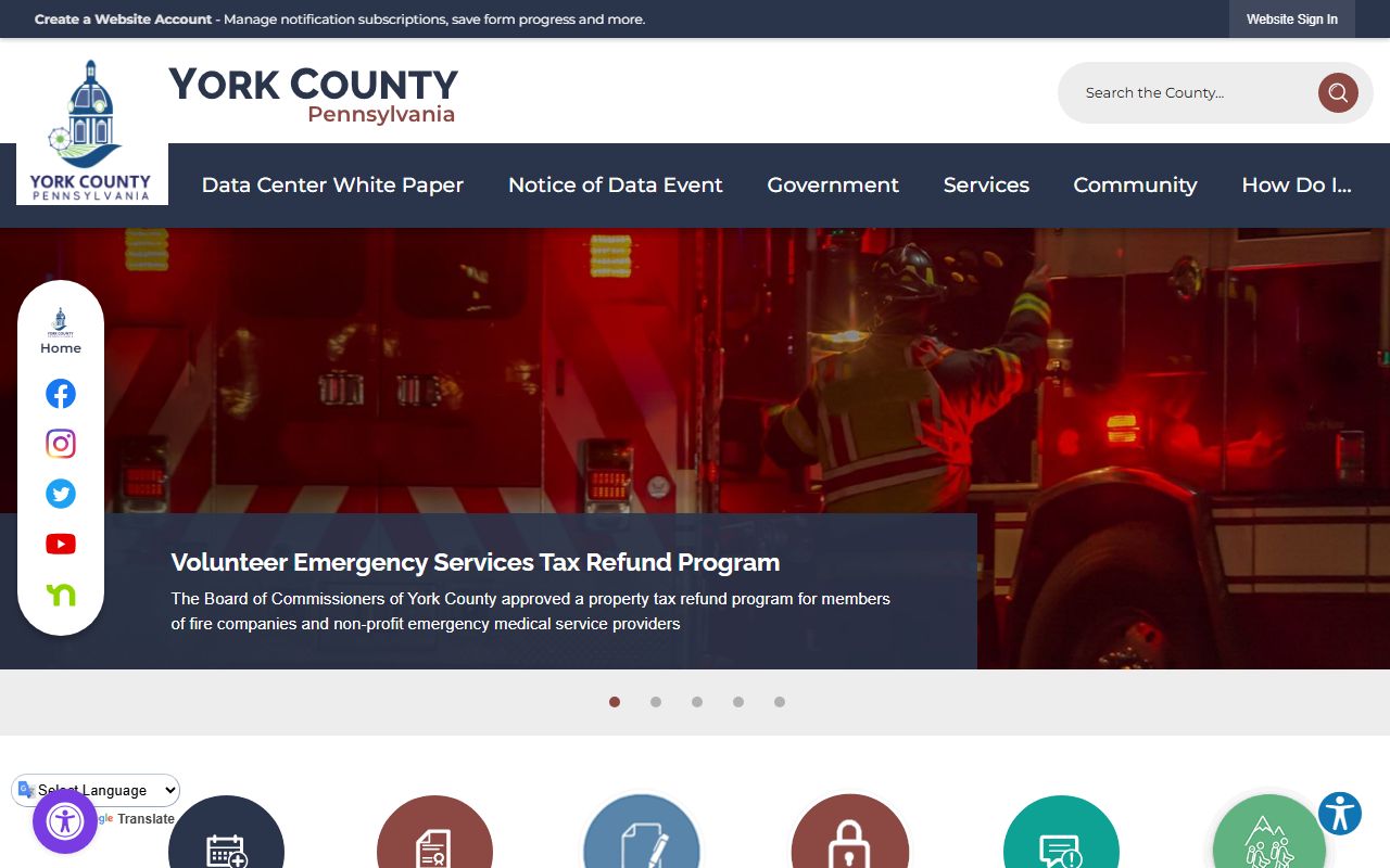 York County government website for bench warrants and court record lookups